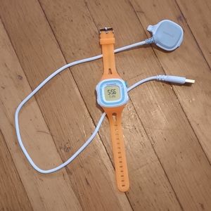 Garmin Forerunner 15 Teal White Orange replacement band charger included